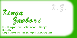 kinga zambori business card